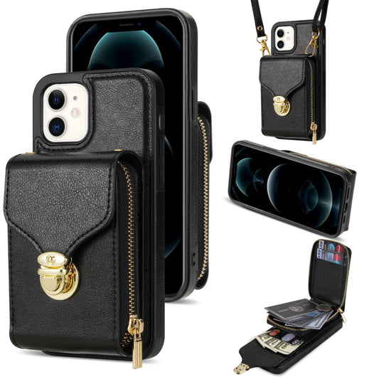 For iPhone 11 Zipper Hardware Card Wallet Phone Case(Black) - iPhone 11 Cases by buy2fix | Online Shopping UK | buy2fix