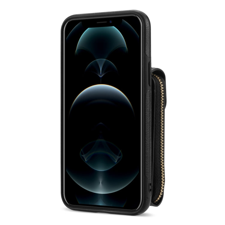 For iPhone XS Max Zipper Hardware Card Wallet Phone Case(Black) - More iPhone Cases by buy2fix | Online Shopping UK | buy2fix