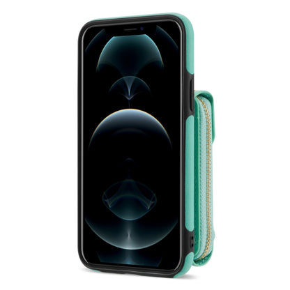 For iPhone XS Max Zipper Hardware Card Wallet Phone Case(Mint Green) - More iPhone Cases by buy2fix | Online Shopping UK | buy2fix