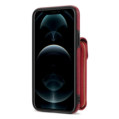 For iPhone XS / X Zipper Hardware Card Wallet Phone Case(Red) - More iPhone Cases by buy2fix | Online Shopping UK | buy2fix