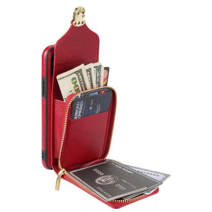 For iPhone XR Zipper Hardware Card Wallet Phone Case(Red) - More iPhone Cases by buy2fix | Online Shopping UK | buy2fix