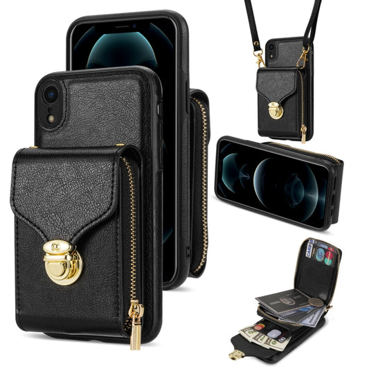 For iPhone XR Zipper Hardware Card Wallet Phone Case(Black) - More iPhone Cases by buy2fix | Online Shopping UK | buy2fix