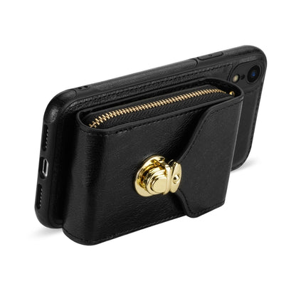 For iPhone XR Zipper Hardware Card Wallet Phone Case(Black) - More iPhone Cases by buy2fix | Online Shopping UK | buy2fix