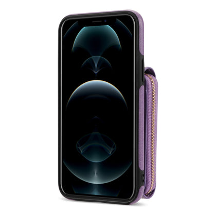 For iPhone XR Zipper Hardware Card Wallet Phone Case(Purple) - More iPhone Cases by buy2fix | Online Shopping UK | buy2fix