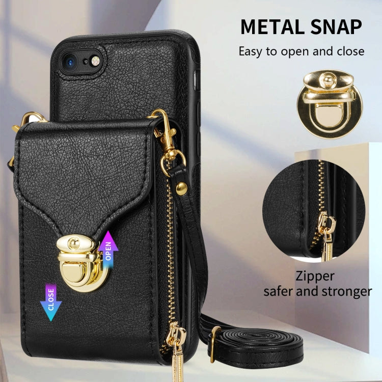 For iPhone 6s Plus / 6 Plus Zipper Hardware Card Wallet Phone Case(Black) - More iPhone Cases by buy2fix | Online Shopping UK | buy2fix