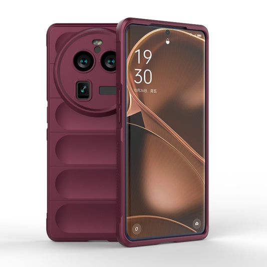 For OPPO Find X6 Pro 5G Magic Shield TPU + Flannel Phone Case(Wine Red) - OPPO Cases by buy2fix | Online Shopping UK | buy2fix