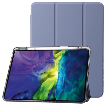 Clear Acrylic Leather Tablet Case For iPad Air 13 2024 / Pro 12.9 2022/ 2021 / 2020 / 2018(Lavender) - iPad Pro 12.9 (2022/2021) Cases by buy2fix | Online Shopping UK | buy2fix