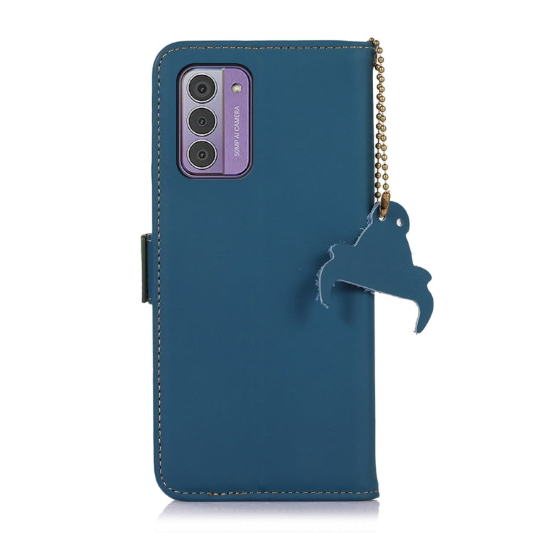 For Nokia G42 Genuine Leather Magnetic RFID Leather Phone Case(Blue) - Nokia Cases by buy2fix | Online Shopping UK | buy2fix