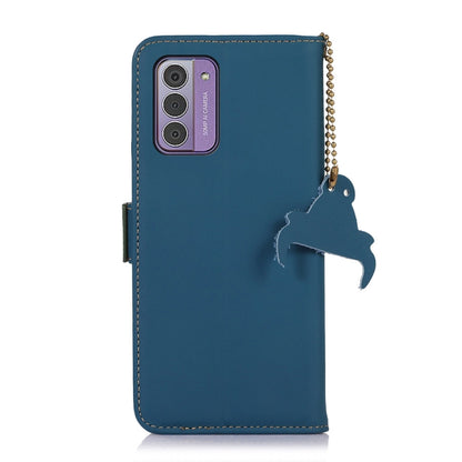 For Nokia G42 Genuine Leather Magnetic RFID Leather Phone Case(Blue) - Nokia Cases by buy2fix | Online Shopping UK | buy2fix