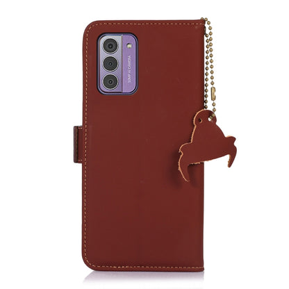 For Nokia G42 Genuine Leather Magnetic RFID Leather Phone Case(Coffee) - Nokia Cases by buy2fix | Online Shopping UK | buy2fix