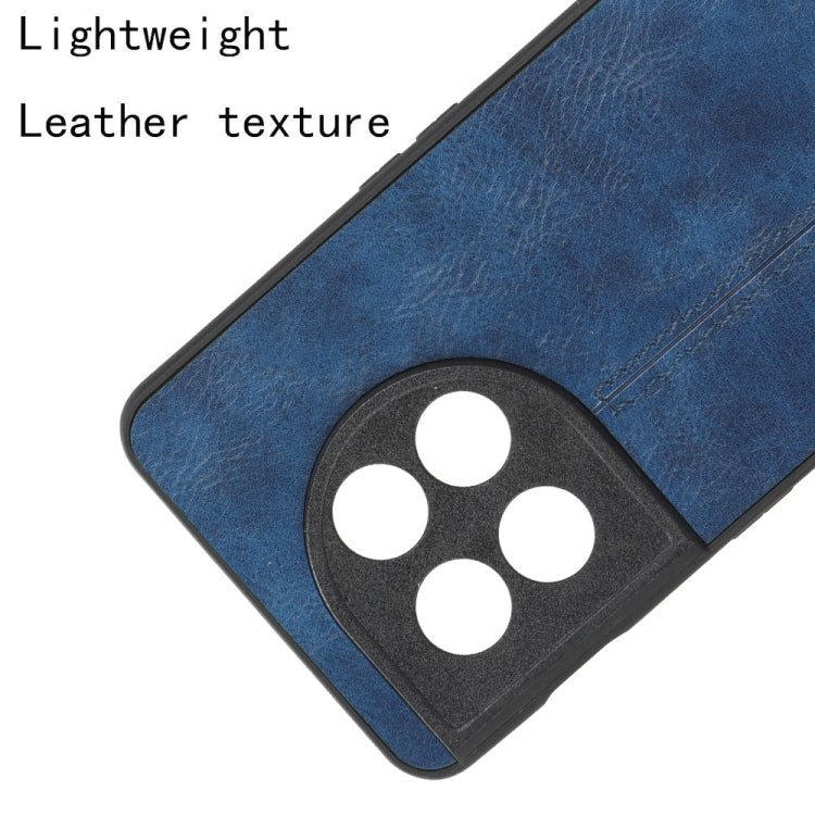 For OnePlus 11 5G Sewing Cow Pattern Skin PC + PU + TPU Phone Case(Blue) by buy2fix