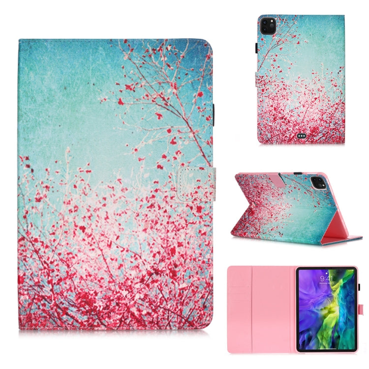For iPad Pro 11 (2020) Colored Drawing Horizontal Flip Leather Tablet Case, with Sleep / Wake-up Function & Holder & Card Slo & Wallet(Cherry Tree) - iPad Pro 11 (2020) Cases by buy2fix | Online Shopping UK | buy2fix
