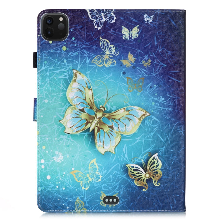 For iPad Pro 11 (2020) Colored Drawing Horizontal Flip Leather Tablet Case, with Sleep / Wake-up Function & Holder & Card Slo & Wallet(Golden Butterfly) - iPad Pro 11 (2020) Cases by buy2fix | Online Shopping UK | buy2fix