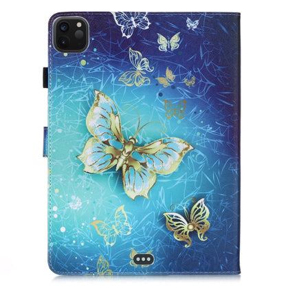 For iPad Pro 11 (2020) Colored Drawing Horizontal Flip Leather Tablet Case, with Sleep / Wake-up Function & Holder & Card Slo & Wallet(Golden Butterfly) - iPad Pro 11 (2020) Cases by buy2fix | Online Shopping UK | buy2fix