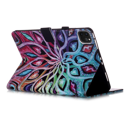 For iPad Pro 11 (2020) Colored Drawing Horizontal Flip Leather Tablet Case, with Sleep / Wake-up Function & Holder & Card Slo & Wallet(Spread Flower) - iPad Pro 11 (2020) Cases by buy2fix | Online Shopping UK | buy2fix