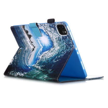 For iPad Pro 11 (2020) Plain Weave Texture Colored Drawing Horizontal Flip Leather Tablet Case, with Sleep / Wake-up Function & Holder & Card Slo & Wallet(Sea Wave  Sun) - iPad Pro 11 (2020) Cases by buy2fix | Online Shopping UK | buy2fix