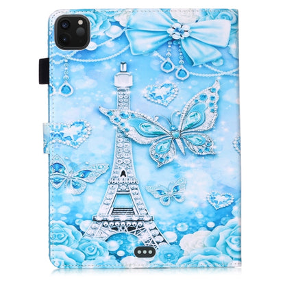 For iPad Pro 11 (2020) Plain Weave Texture Colored Drawing Horizontal Flip Leather Tablet Case, with Sleep / Wake-up Function & Holder & Card Slo & Wallet(Tower Butterfly) - iPad Pro 11 (2020) Cases by buy2fix | Online Shopping UK | buy2fix