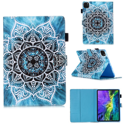 For iPad Pro 11 (2020) Plain Weave Texture Colored Drawing Horizontal Flip Leather Tablet Case, with Sleep / Wake-up Function & Holder & Card Slo & Wallet(Mandala) - iPad Pro 11 (2020) Cases by buy2fix | Online Shopping UK | buy2fix