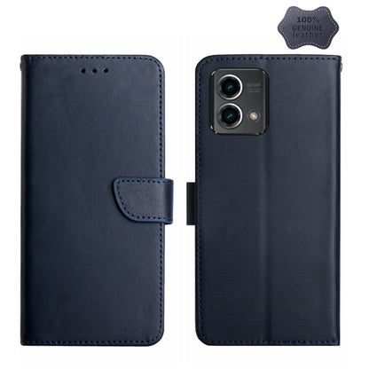 For Motorola Moto G Stylus 5G 2023 Genuine Leather Fingerprint-proof Horizontal Flip Phone Case(Blue) - Motorola Cases by buy2fix | Online Shopping UK | buy2fix