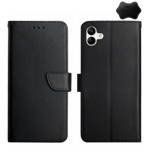 For Samsung Galaxy F14 5G Global Genuine Leather Fingerprint-proof Horizontal Flip Phone Case(Black) - Galaxy Phone Cases by buy2fix | Online Shopping UK | buy2fix