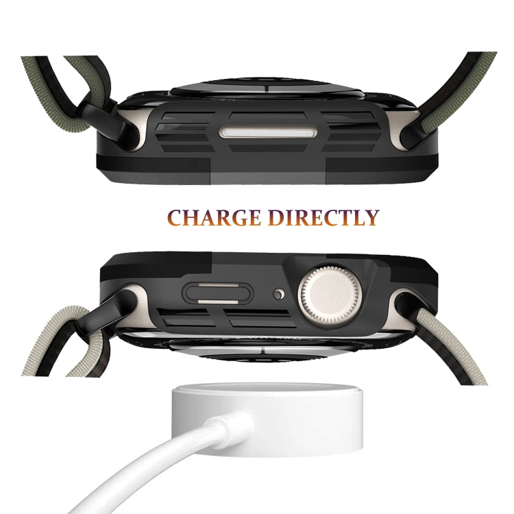 For Apple Watch Series 9 / 8 / 7 41mm Armor Frame Watch Case(Black) by buy2fix