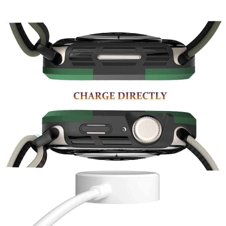 For Apple Watch Series 9 / 8 / 7 41mm Armor Frame Watch Case(Green) by buy2fix