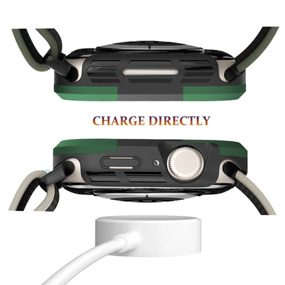 For Apple Watch Series SE 2&6&SE&5&4 44mm Armor Frame Watch Case(Green) by buy2fix