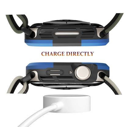 For Apple Watch Series 9 / 8 / 7 45mm Armor Frame Watch Case(Blue) by buy2fix