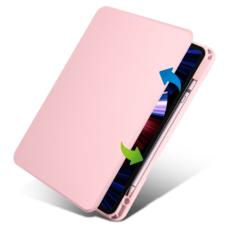 Acrylic 360 Degree Rotation Holder Tablet Leather Case For iPad Air 13 2024 / Pro 12.9 2022/2021/2020/2018(Sand Pink) - iPad Pro 12.9 (2022/2021) Cases by buy2fix | Online Shopping UK | buy2fix