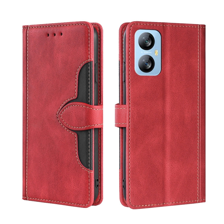 For Blackview A52 Skin Feel Magnetic Buckle Leather Phone Case(Red) - More Brand by buy2fix | Online Shopping UK | buy2fix