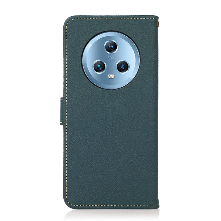 For Honor Magic5 KHAZNEH Custer Genuine Leather RFID Phone Case(Green) - Honor Cases by buy2fix | Online Shopping UK | buy2fix