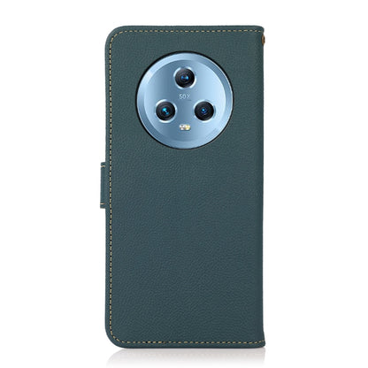 For Honor Magic5 KHAZNEH Custer Genuine Leather RFID Phone Case(Green) - Honor Cases by buy2fix | Online Shopping UK | buy2fix