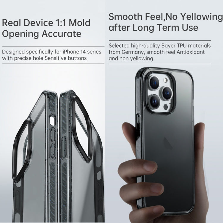 For iPhone 14 Pro Rock Crystal Armor PC Shockproof TPU Phone Case(Transparent) - iPhone 14 Pro Cases by ROCK | Online Shopping UK | buy2fix