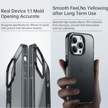 For iPhone 14 Pro Rock Crystal Armor PC Shockproof TPU Phone Case(Transparent) - iPhone 14 Pro Cases by ROCK | Online Shopping UK | buy2fix