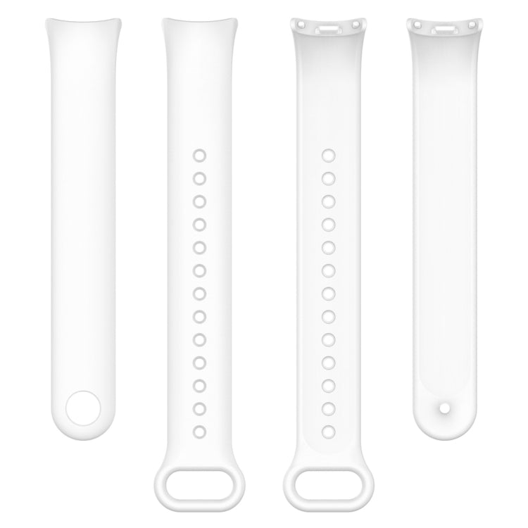 For Xiaomi Mi Band 8 Solid Color Silicone Plug Replacement Watch Band(White) - Watch Bands by buy2fix | Online Shopping UK | buy2fix