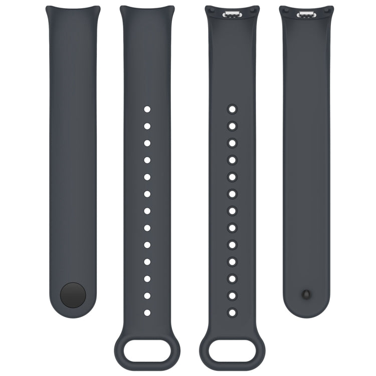 For Xiaomi Mi Band 8 Solid Color Stainless Steel Plug Replacement Watch Band(Grey) - Watch Bands by buy2fix | Online Shopping UK | buy2fix