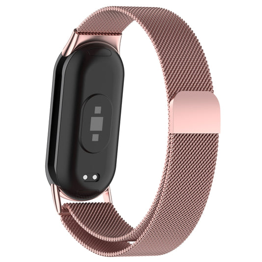 For Xiaomi Mi Band 8 Milanese Metal Watch Band(Rose Pink) by buy2fix