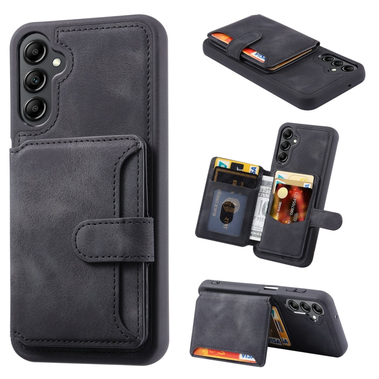 For Samsung Galaxy A15 4G / 5G Skin Feel Dream RFID Anti-theft PU Card Bag Phone Case(Black) by buy2fix