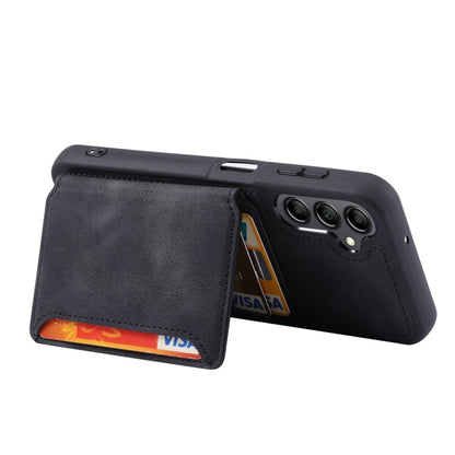 For Samsung Galaxy A15 4G / 5G Skin Feel Dream RFID Anti-theft PU Card Bag Phone Case(Black) by buy2fix