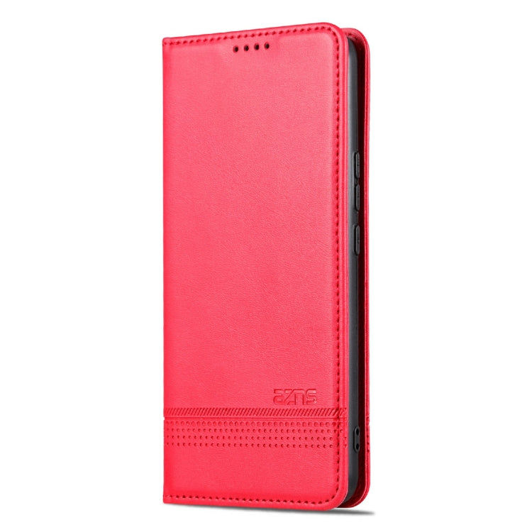 For Honor X5 AZNS Magnetic Calf Texture Flip Leather Phone Case(Red) - Honor Cases by AZNS | Online Shopping UK | buy2fix