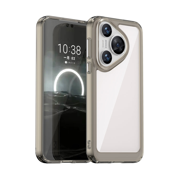 For Huawei Pura 70 Colorful Series Acrylic + TPU Phone Case(Transparent Grey) by buy2fix