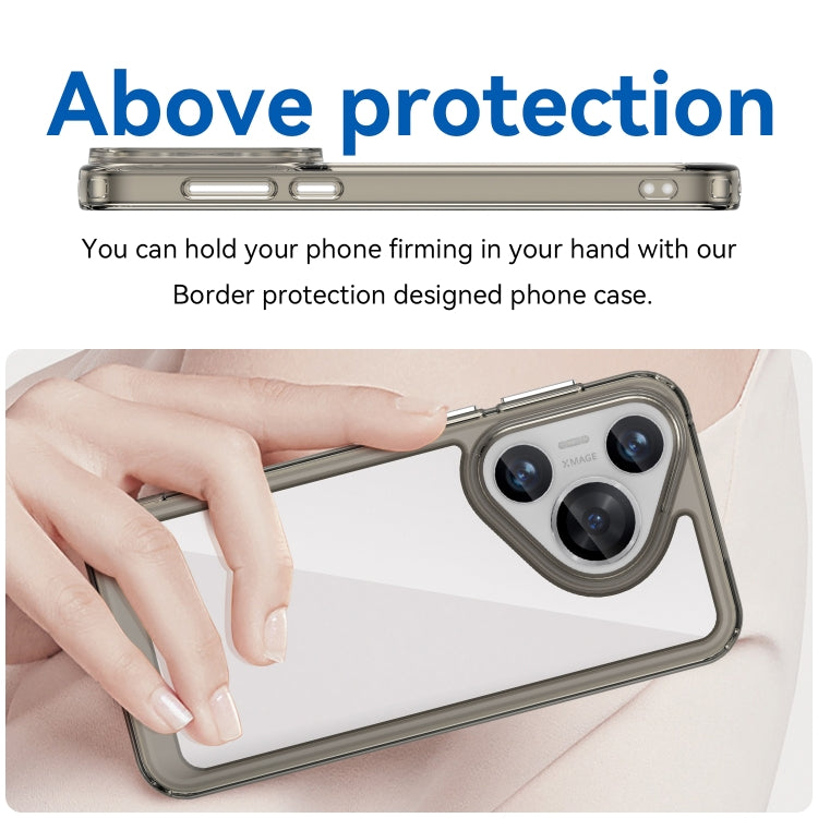 For Huawei Pura 70 Colorful Series Acrylic + TPU Phone Case(Transparent Grey) by buy2fix