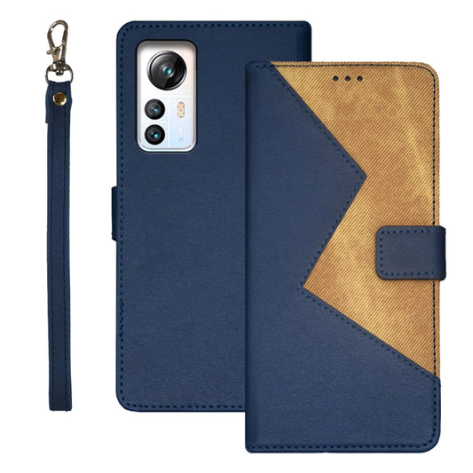 For Blackview A85 idewei Two-color Splicing Leather Phone Case(Blue) - More Brand by idewei | Online Shopping UK | buy2fix