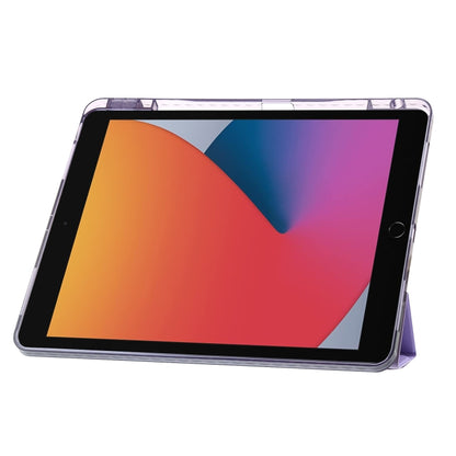 For iPad 10.2 2021 / 2020 / 10.5 Clear Acrylic Deformation Leather Tablet Case(Purple) - iPad 10.2 Cases by buy2fix | Online Shopping UK | buy2fix