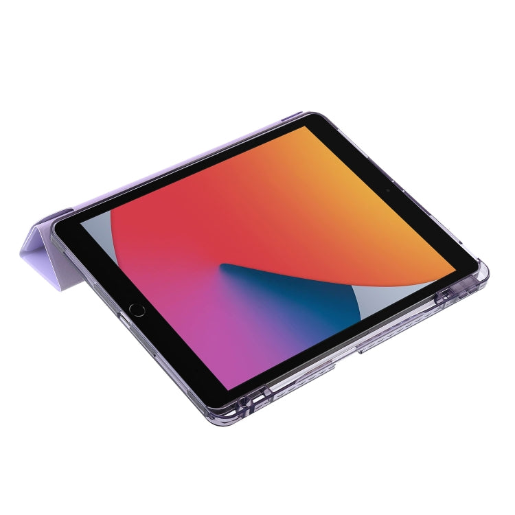 For iPad 10.2 2021 / 2020 / 10.5 Clear Acrylic Deformation Leather Tablet Case(Purple) - iPad 10.2 Cases by buy2fix | Online Shopping UK | buy2fix