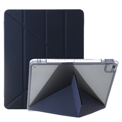 For iPad 10.2 2021 / 2020 / 10.5 Clear Acrylic Deformation Leather Tablet Case(Dark Blue) - iPad 10.2 Cases by buy2fix | Online Shopping UK | buy2fix