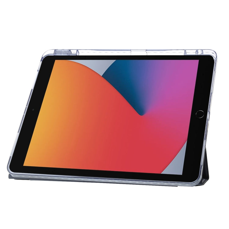 For iPad 10.2 2021 / 2020 / 10.5 Clear Acrylic Deformation Leather Tablet Case(Dark Blue) - iPad 10.2 Cases by buy2fix | Online Shopping UK | buy2fix