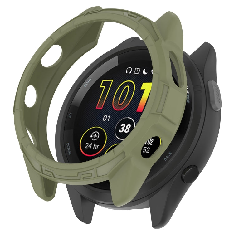 For Garmin Forerunner 265S Armor Hollow Watch Protective Case(Jungle Green) by buy2fix