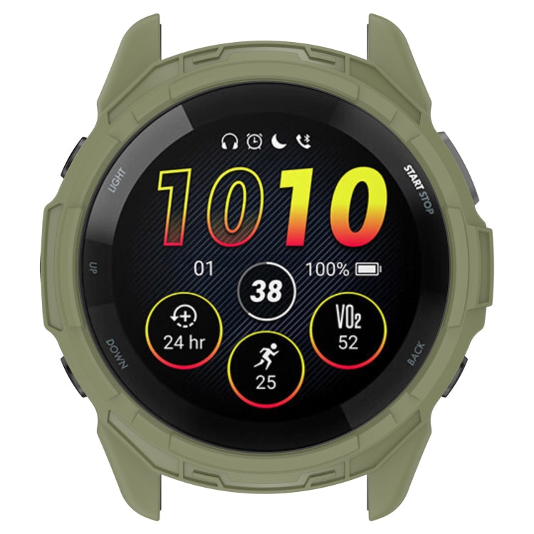 For Garmin Forerunner 265S Armor Hollow Watch Protective Case(Jungle Green) by buy2fix