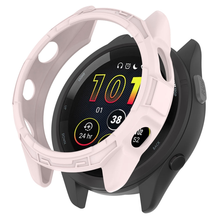 For Garmin Forerunner 265S Armor Hollow Watch Protective Case(Light Pink) by buy2fix